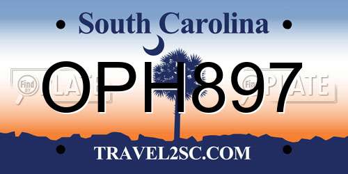 OPH897 South Carolina License Plate