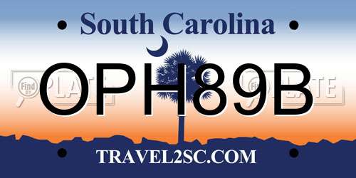 OPH89B South Carolina License Plate