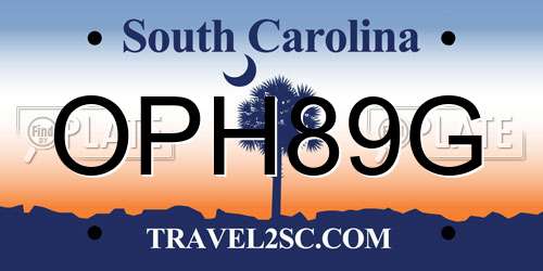 OPH89G South Carolina License Plate