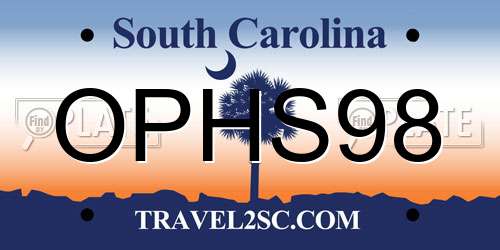 OPHS98 South Carolina License Plate