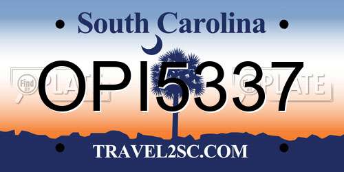 OPI5337 South Carolina License Plate