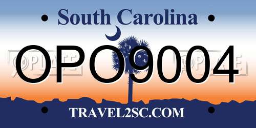 OPO9004 South Carolina License Plate
