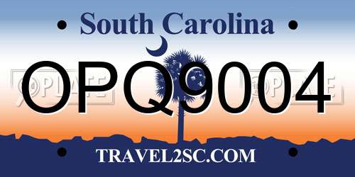 OPQ9004 South Carolina License Plate