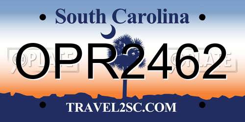 OPR2462 South Carolina License Plate