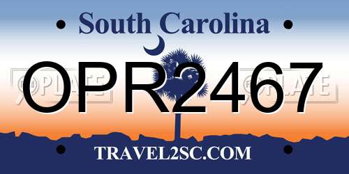 OPR2467 South Carolina License Plate