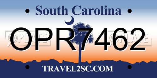 OPR7462 South Carolina License Plate