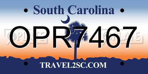 OPR7467 South Carolina License Plate