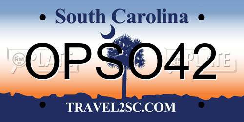 OPSO42 South Carolina License Plate