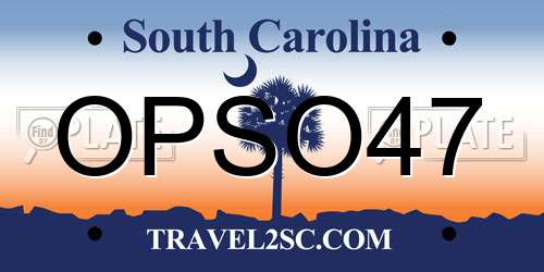 OPSO47 South Carolina License Plate