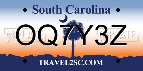 OQ7Y3Z South Carolina License Plate