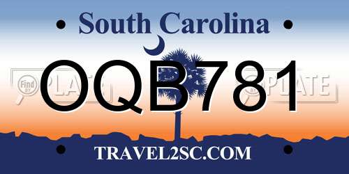 OQB781 South Carolina License Plate