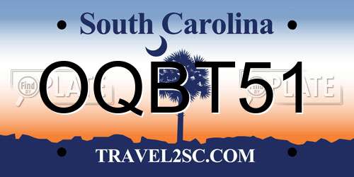 OQBT51 South Carolina License Plate