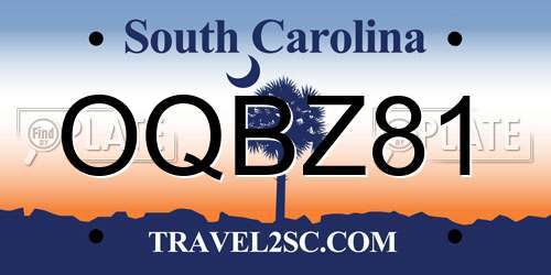 OQBZ81 South Carolina License Plate