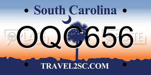 OQC656 South Carolina License Plate