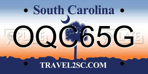 OQC65G South Carolina License Plate