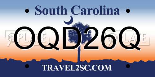 OQD26Q South Carolina License Plate
