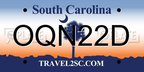 OQN22D South Carolina License Plate