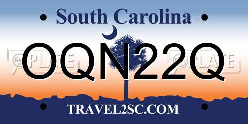 OQN22Q South Carolina License Plate