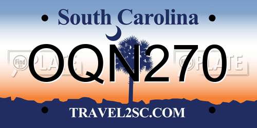 OQN270 South Carolina License Plate