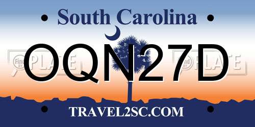 OQN27D South Carolina License Plate