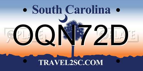 OQN72D South Carolina License Plate