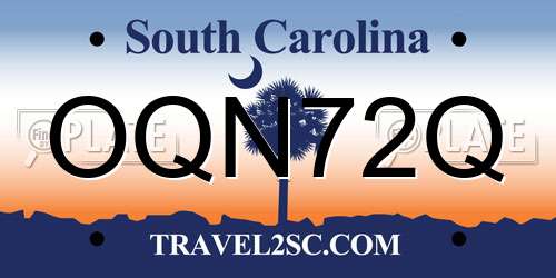 OQN72Q South Carolina License Plate