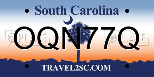 OQN77Q South Carolina License Plate