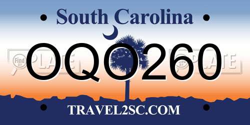 OQO260 South Carolina License Plate