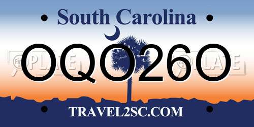 OQO26O South Carolina License Plate