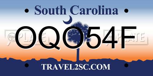 OQO54F South Carolina License Plate