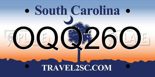 OQQ26O South Carolina License Plate