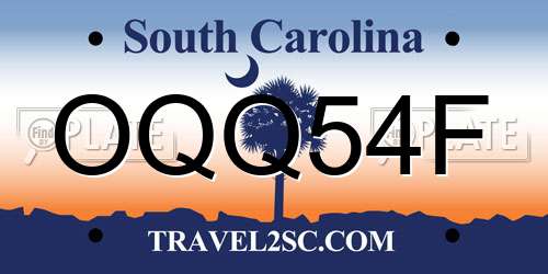 OQQ54F South Carolina License Plate