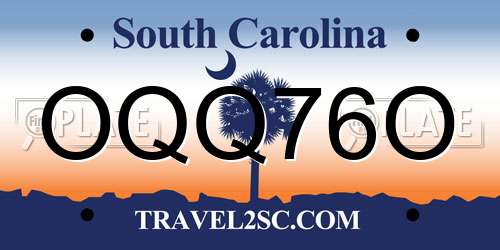 OQQ76O South Carolina License Plate