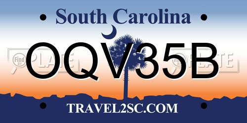 OQV35B South Carolina License Plate