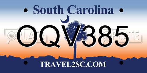 OQV385 South Carolina License Plate