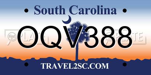 OQV388 South Carolina License Plate