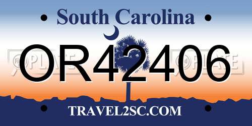 OR42406 South Carolina License Plate