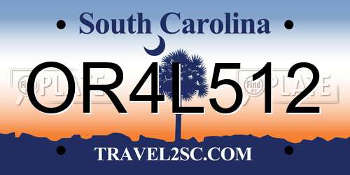 OR4L512 South Carolina License Plate