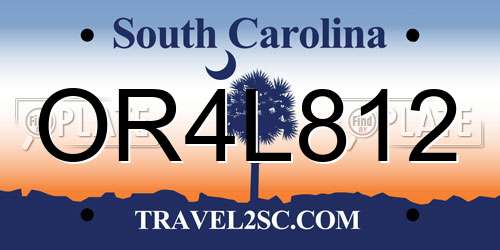 OR4L812 South Carolina License Plate