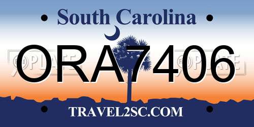ORA7406 South Carolina License Plate