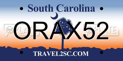 ORAX52 South Carolina License Plate