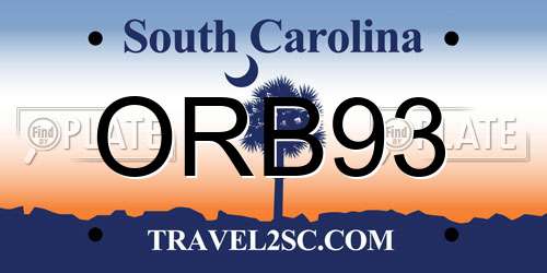 ORB93 South Carolina License Plate