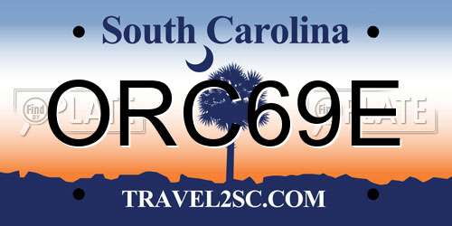 ORC69E South Carolina License Plate