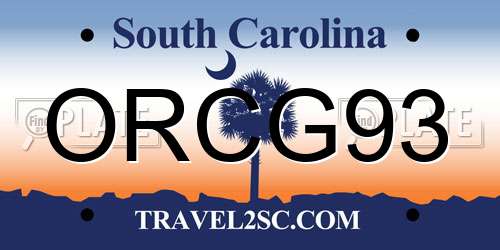 ORCG93 South Carolina License Plate