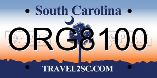 ORG8100 South Carolina License Plate