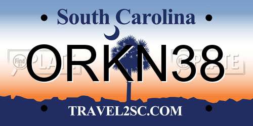 ORKN38 South Carolina License Plate