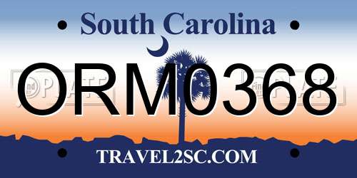 ORM0368 South Carolina License Plate