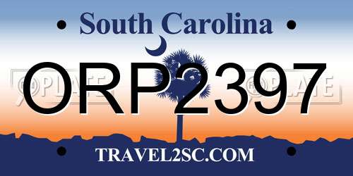 ORP2397 South Carolina License Plate