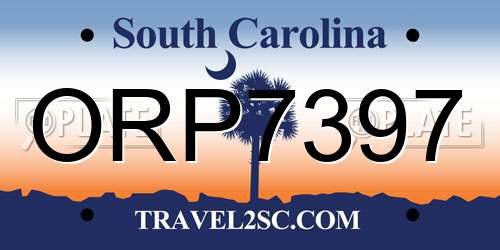 ORP7397 South Carolina License Plate