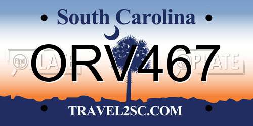 ORV467 South Carolina License Plate